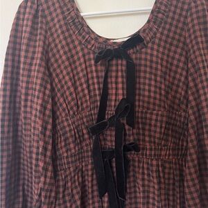 Bohme Plaid Midi Dress - Red and Black